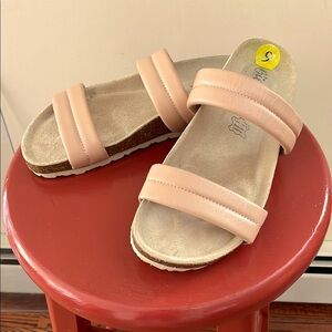 Pink Leather, Flat Sandals